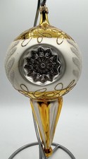 Vintage Bronner’s Italy Jumbo Glass Reflector Finial Ornament West Germany Cap picture