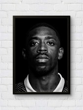 Ousmane Dembele Black White Football Portrait Poster Art Print Wall Art picture