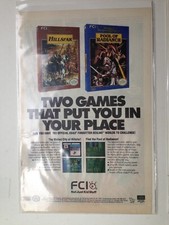 HILLSFAR & POOL of RADIANCE FCI Games Original Trimmed Paper Advertisement 1993 picture