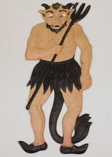 Antique German Embossed Die Cut Halloween Devil Pitchfork Tail Vijntage Pulp picture