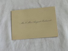 CIVIL WAR JEWISH FINANCIER AUGUST BELMONT CALLING CARD DEMOCRATIC NAT COMM picture