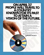 Philips Sony Debut of the Compact Disc CD in Magazine Ad April 1982 8x10 Photo picture