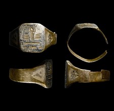 Authentic Antiquity Crusader Knight Templar 1300AD Jerusalem Find Silver Ring picture