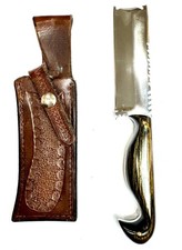 Alex J Collins Custom Game Cleaver 440C Fixed Blade Knife Leather Sheath picture