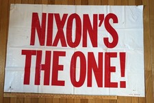 1968 Richard Nixon's The One Original Campaign Poster Banner 44x29 Feely NY picture