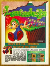 1991 Lemmings NES Game Boy Print Ad/Poster Original Authentic Video Game Art  picture