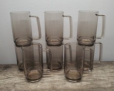 Tupperware Preludio Mugs Set Of 8 Smoked Gray Stackable Acrylic 16 oz EUC picture