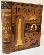Antique Ornate Victorian Illustrated Gilt Book 1884 Herodotus Boys&Girls 1st Ed. picture
