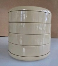 Vintage MCM InterDesign Swing Box Tan Swivel Desk Jewelry Organizer Space Age picture
