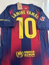 🔥⚽️ Lamine Yamal Hand Signed FC Barcelona Home Jersey Beckett COA ⚽️🔥 picture
