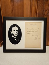 John Hay, Autograph Note Signed, Custom Art Framed picture