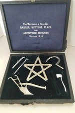 Rare Vintage rituals items for the Patrons of Husbandry (The Grange) in wood box picture