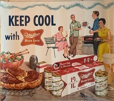 Vintage 1955 Miller High Life Liquor Store Advertisements 6 PIECES picture