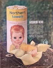 1962 Northern Tissue Vintage Toilet Paper Print Ad Little Boy picture