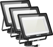 3 Pack 300W LED Flood Light Outdoor, IP66 Waterproof with Plug, 6000K Daylight W picture