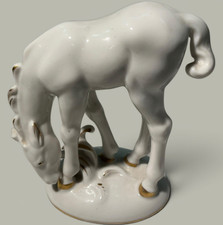 Vintage Augarten Wien Old Vienna White Handmade Porcelain Figure: Horse picture