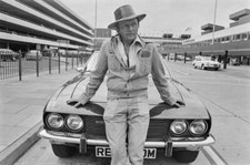 American author Harold Robbins at Heathrow Airport in London OLD PHOTO picture