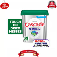 Cascade Platinum Dishwasher Pods, Dishwasher Detergent Soap Tabs, Fresh, 59 Ct picture