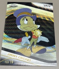 2025 Topps Chrome Disney JIMINY CRICKET #86 Black Wave  Refractor 10/10 BOOKEND picture