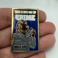 McGruff The Crime Dog US 20 Cents Stamp Lapel Pin Take A Bite Out Of Crime 1904 picture