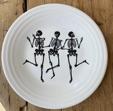 Homer Laughlin  Fiesta Trio of Skeletons Luncheon Plate  9”-  picture