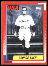 1990 Topps George Bush Baseball NOVELTY Card - President Yale USA picture