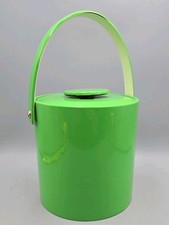 Vintage Mid Century Lime Green Ice Bucket USA Retro Barware picture