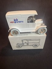 ERTL 1917 Ford Model T Van Replica Coin Bank Van Leunens Store White Vintage picture