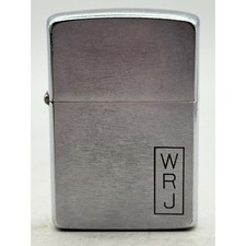 1962 Zippo Regular WRJ Monogram Brushed Chrome Windproof Lighter Patent 2517191 picture