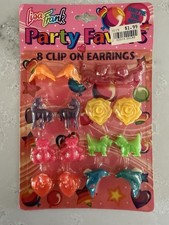 Rare Vintage 1990’s Lisa Frank 8 Clip On Earring Set Party Favors picture