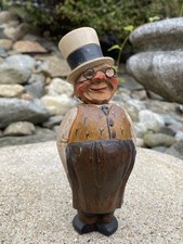 Antique Anri Hand Carved Painted Wood W.C. Fields Full Body Bottle Stopper Cork picture