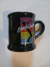 Vintage French Quarter New Orleans Horn Jazz Musician Black Coffee Mug picture