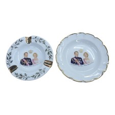 VTG Limoges Set of 2 Dishes Prince Rainier Grace Kelly Monaco Ashtray Trinket picture