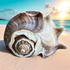 Exotic Large Conch Seashell Rare Spiky Natural Beach Decor Big Ocean Sea Shell picture