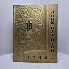 JOHN HAY HIGH SCHOOL Yearbook 1942 Cleveland Ohio Autographed/Signed Gold VTG picture