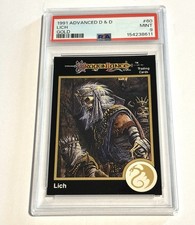 1991 Advanced Dungeons & Dragons AD&D Gold Border #60 Lich Dragonlance PSA 9 picture