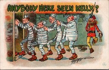 Vintage Comic Postcard: Anybody Here Seen Kelly? Prisoners Escape Guard picture
