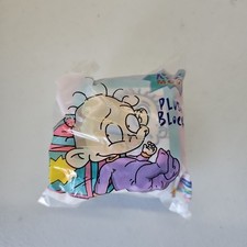 Vintage Rare Blockbuster Video Nickelodeon Rugrats Plush Block Rattle Unopened picture