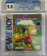 Bart Simpson's Escape from Camp Deadly CGC 9.0 Game Boy 1991 CIB L@@K picture
