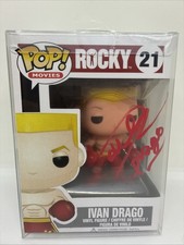 Funko Pop Movies Rocky Ivan Drago #21 Dolph Lundgren Signed Official Pix picture