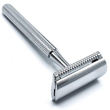 Parker 78R Chrome 3 Piece Safety Razor & 5 Double Edge Razor Blades - New Model picture