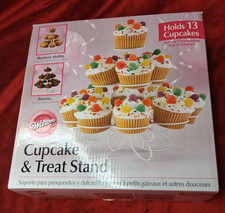 Wilton Cupcake and Treat Stand 3-Tier White Wire Display Holds 13 NIB 307-834 picture