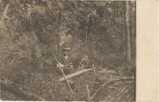Woman in Forest Woods Rustic Scene RPPC Real Photo Postcard c. 1910 Unused picture