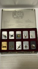 Zippo- VINTAGE OUTDOOR WILDLIFE / HUNTING SET , 1990s, LOT OF 10 IN DISPLAY TIN picture