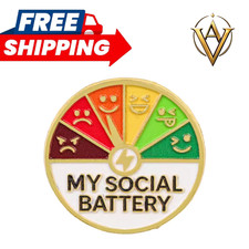 My Social Battery Enamel Pin Funny Quote Lapel Pin Backpack Gift  picture