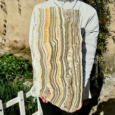 10.44LB Large Natural Banding Zebra Calcite Polished Slab Crystal Reiki Healing picture