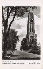 RIVERSIDE CHURCH REAL PHOTO POSTCARD NY NEW YORK CITY 1930s RPPC picture
