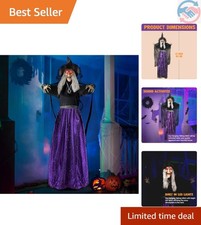 47” Animated Witch Halloween Decorations Outdoor Indoor, Scary Halloween Anim... picture