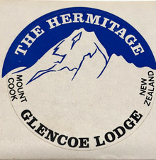 c1930-40s Hermitage Glencoe Lodge Mount Cook New Zealand Hotel Luggage Label picture