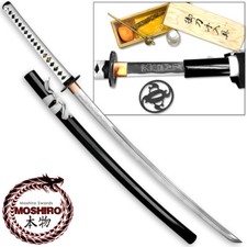 MOSHIRO Shadow Warrior Handmade Katana Sword - White Edition Battle Ready picture